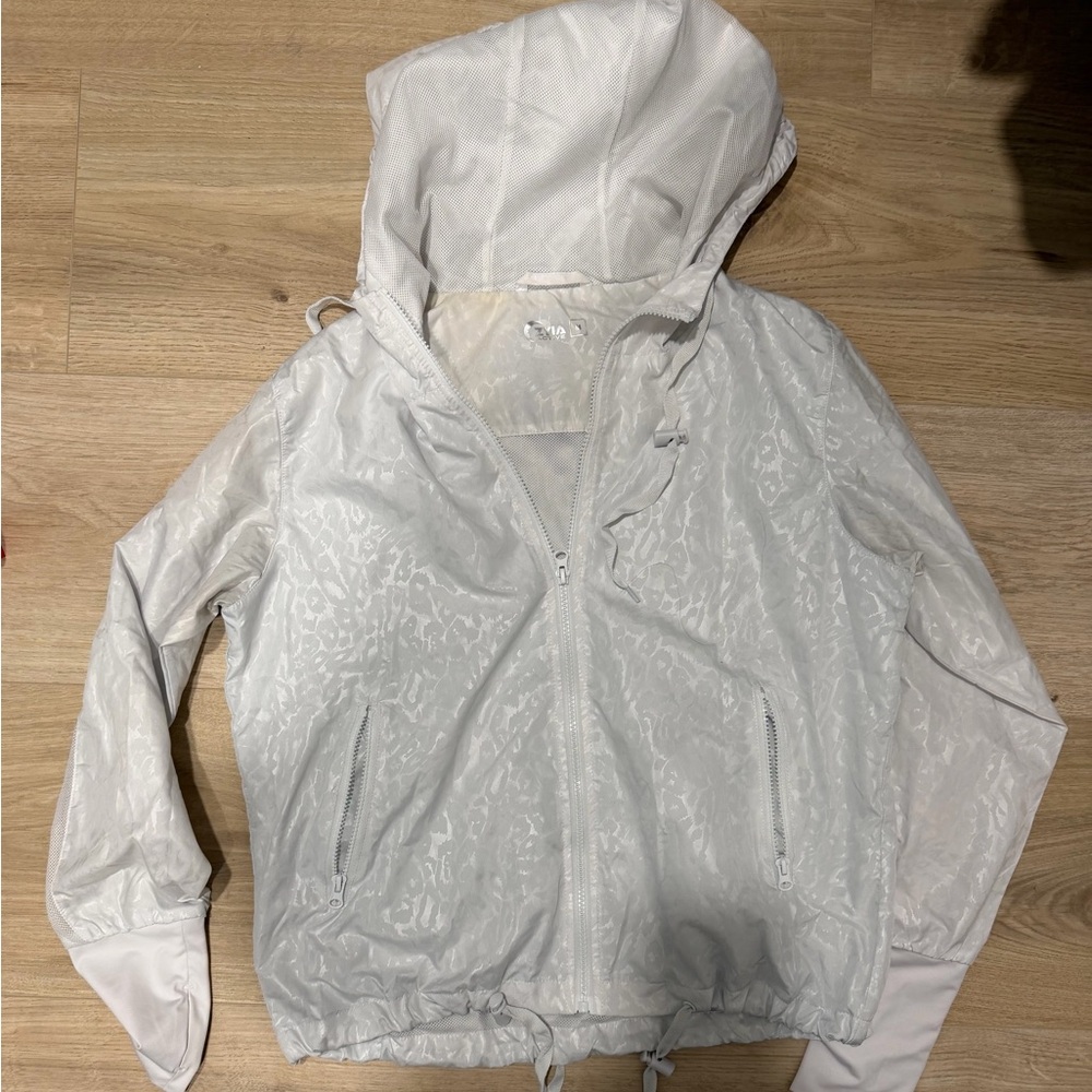 ZYIA White Hooded Utility Jacket